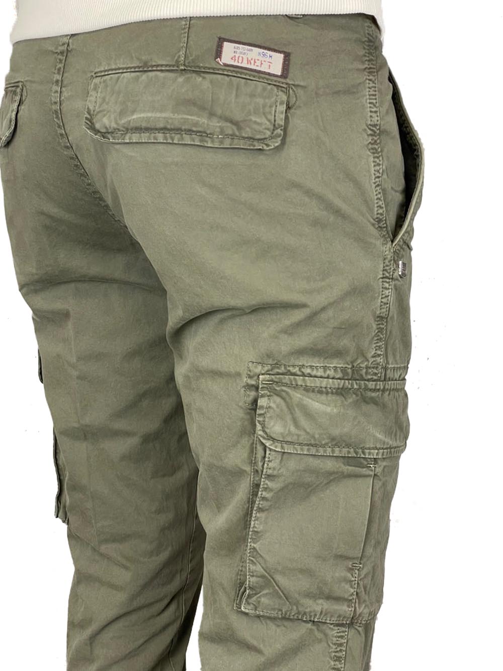 40Weft Pantalone Uomo Aiko-1687 Verde militare