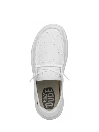 Hey Dude Mocassino Donna Wendy Rise Eyelet W Bianco