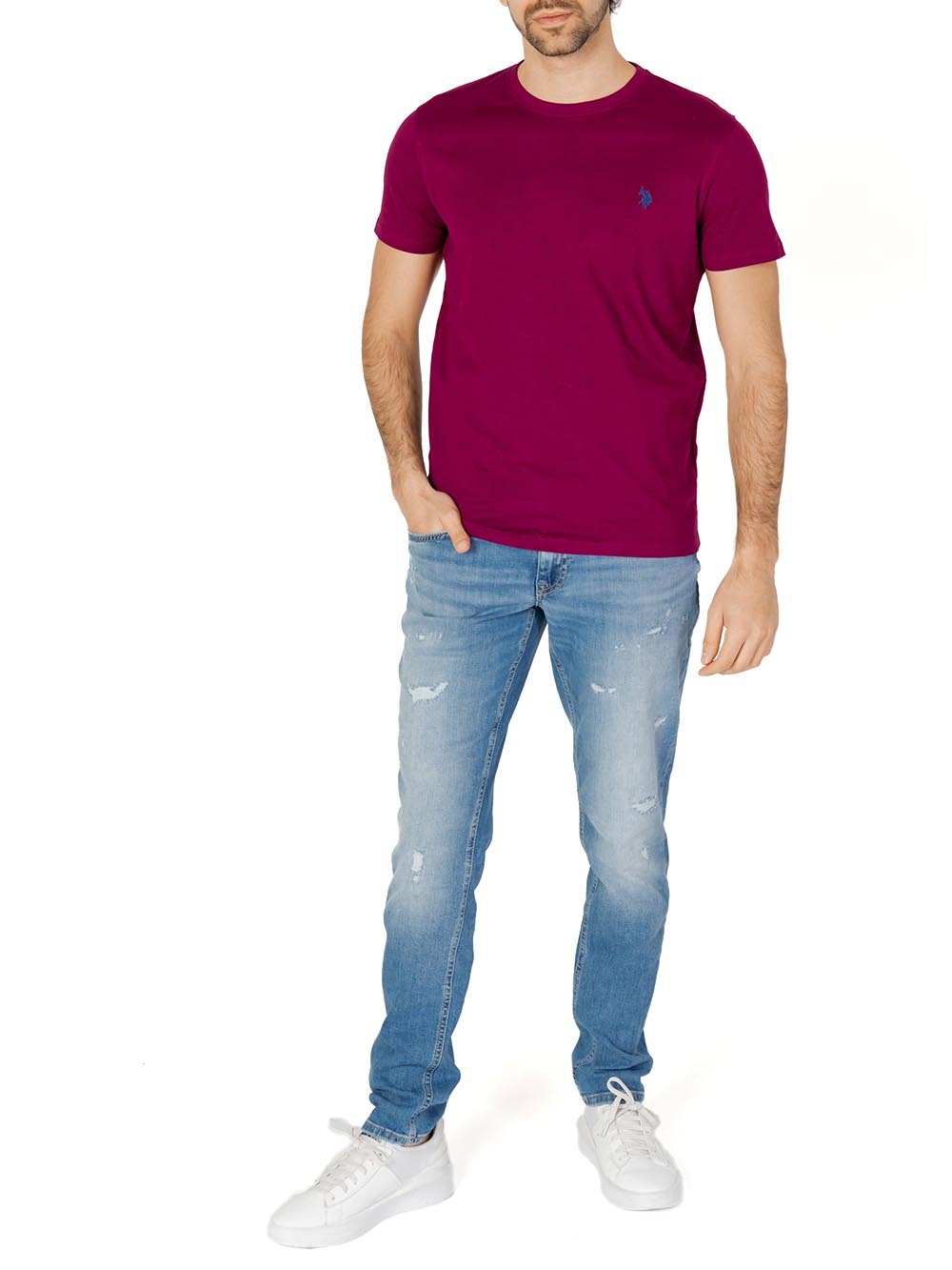 U.S. Polo Assn. T-shirt Uomo Mick 67359 49351 Bordeaux