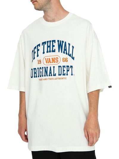 Vans T-shirt Uomo Offthe Wall Athletic Dept Ss Vn0008f6 Panna