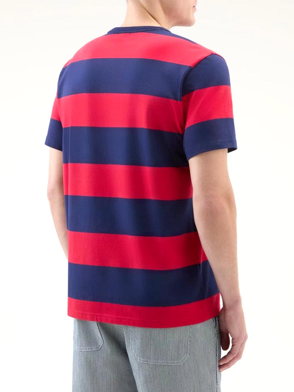 Woolrich T-shirt Uomo Cfwote0121mrut3687 Blu/rosso