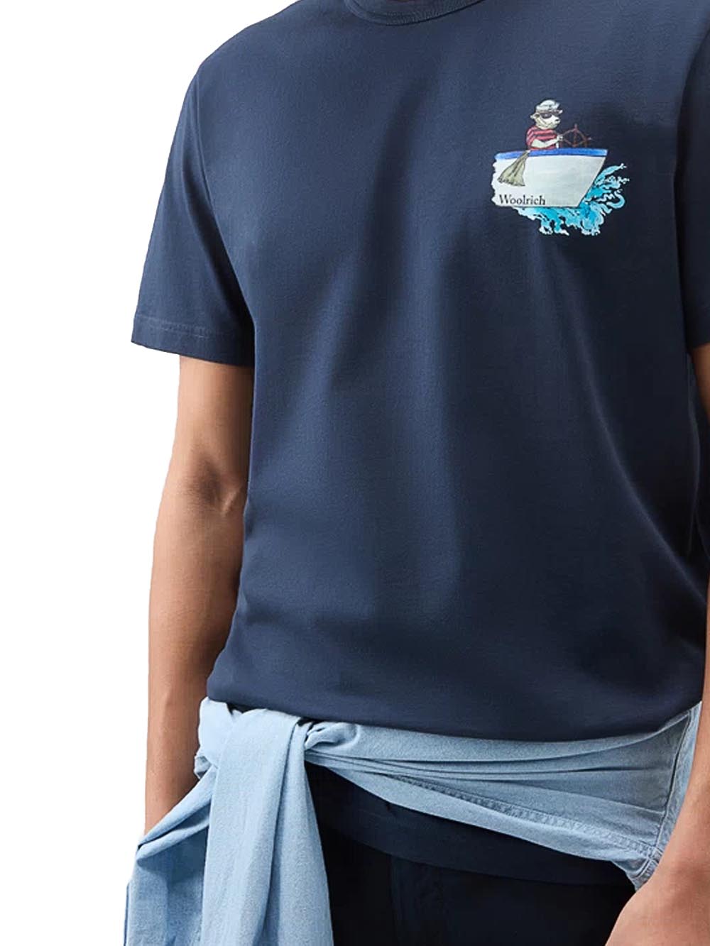 Woolrich T-shirt Uomo Cfwote0128mrut2926 Blu