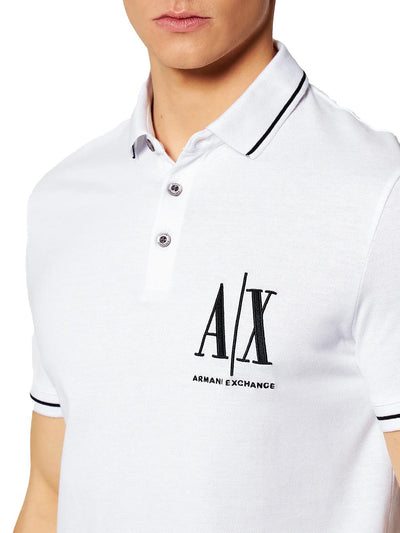 Armani Exchange Polo Uomo 8nzfpa Z8m5z Bianco