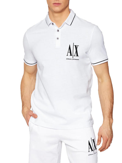 Armani Exchange Polo Uomo 8nzfpa Z8m5z Bianco