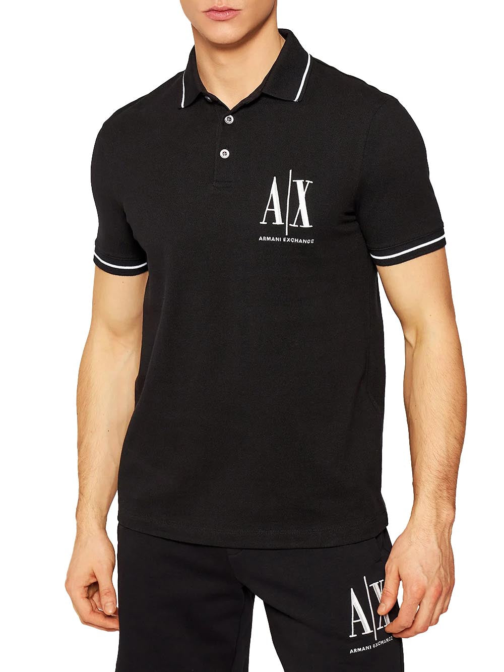 Armani Exchange Polo Uomo 8nzfpa Z8m5z Nero