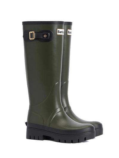 Barbour Stivale Chelsea Donna Lrf0101 Snowdon Tall Welly Verde oliva/Nero