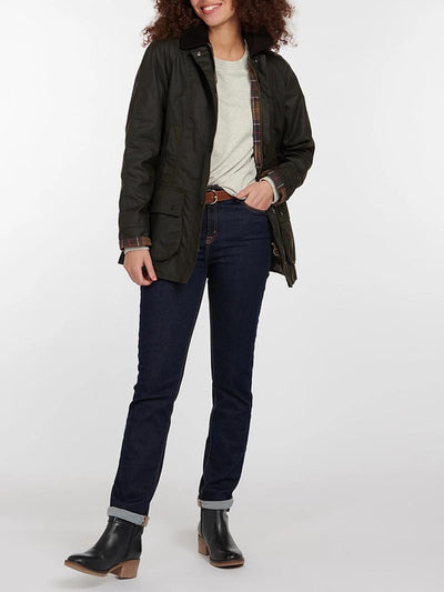 Barbour Giubbino Donna Lwx0668 Classic Beadnell Wax Jacket Verde oliva