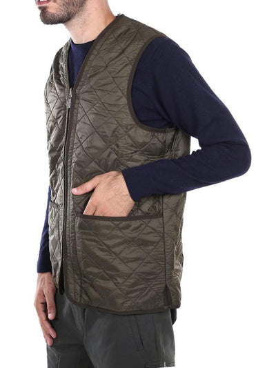 Barbour Smanicato Uomo Mli0002 Polarquilt Waistcoat Zip Liner Verde oliva