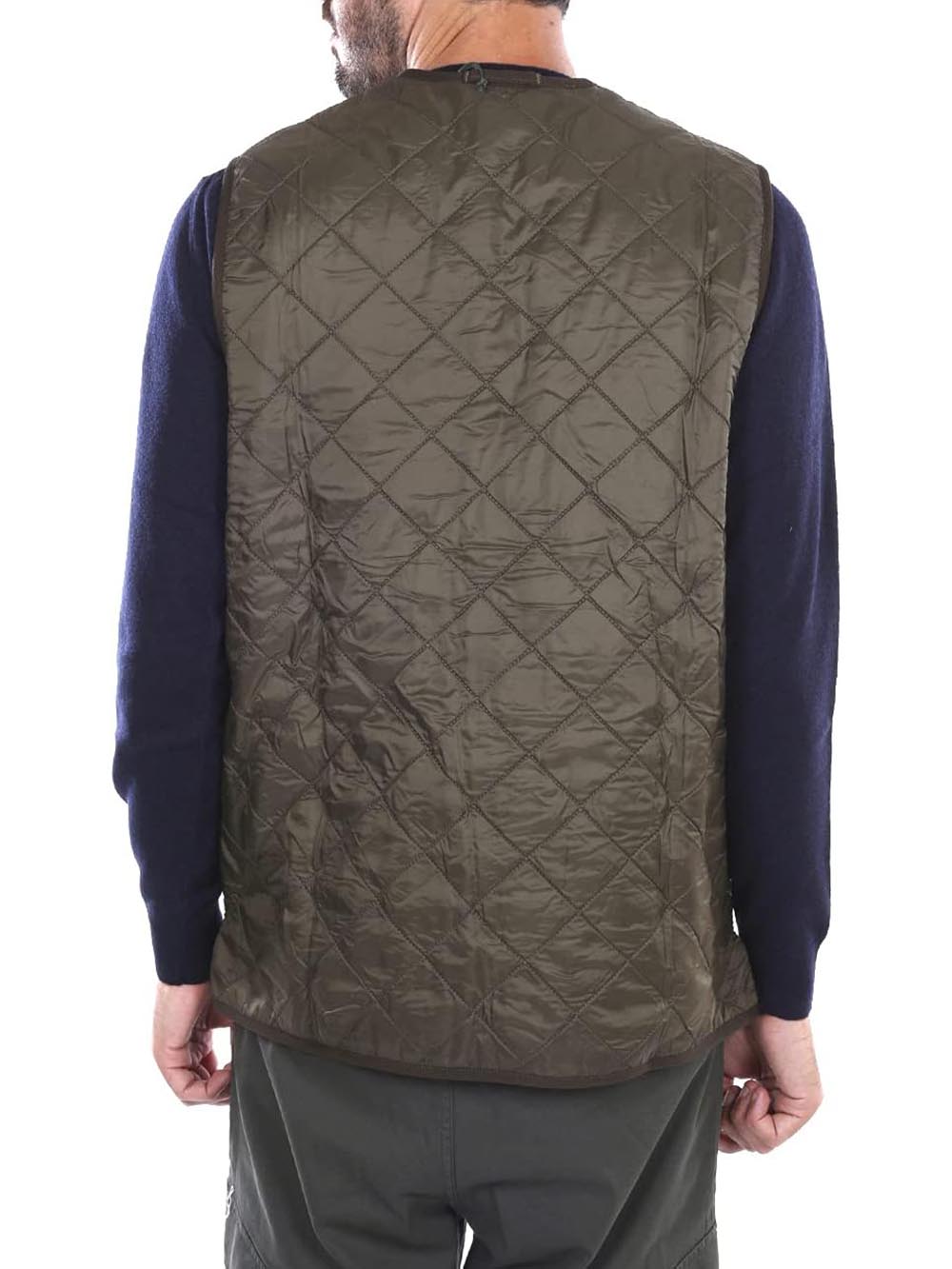 Barbour Smanicato Uomo Mli0002 Polarquilt Waistcoat Zip Liner Verde oliva