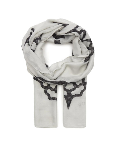 Guess Foulard Donna Aw5133 Pol03 Sestri Logo Maxi Peony Grigio