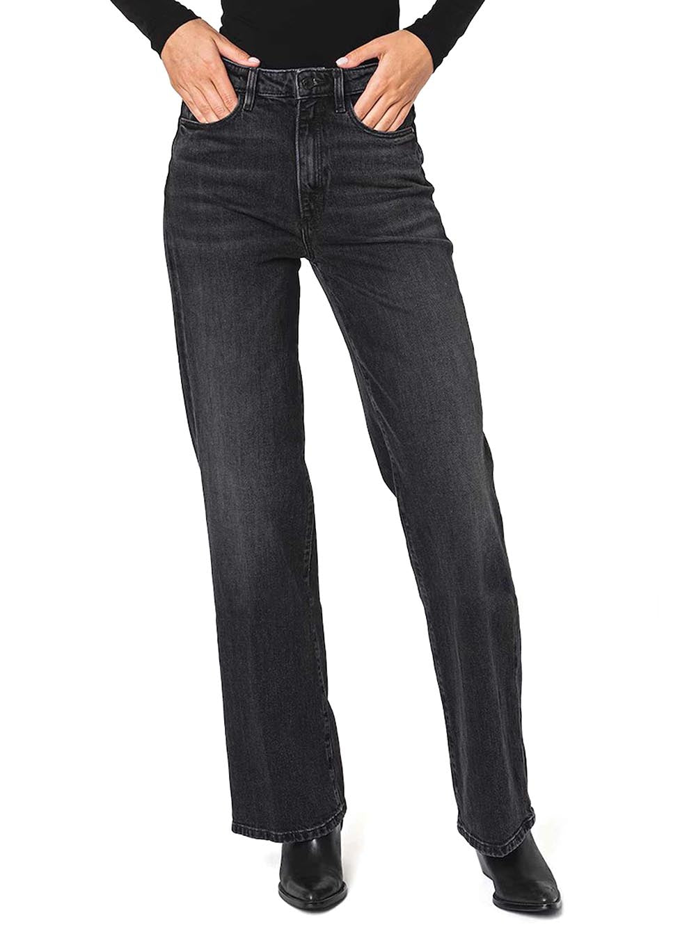 Guess Jeans Donna W4ba1a D4qd1 Wide Leg Nero