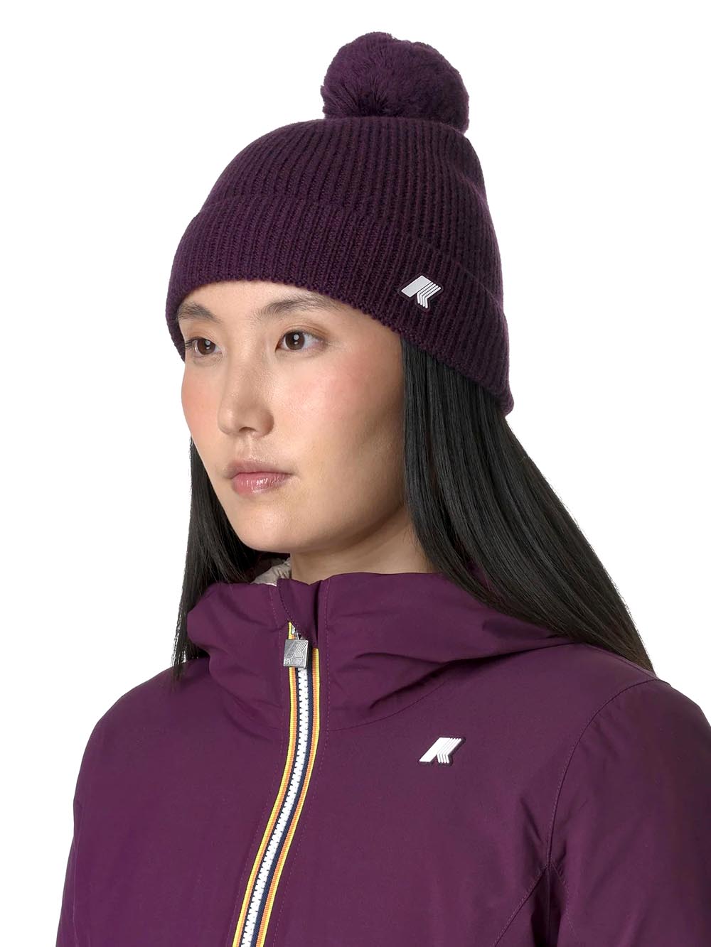 K-Way Cappello Unisex K1151qw Vincienne Cardigan Stitch Wool Viola