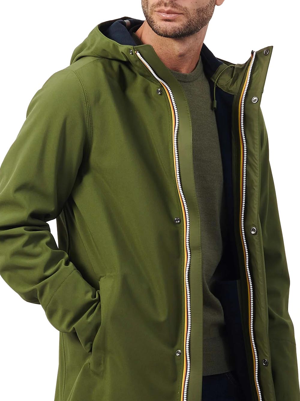 K-Way Giubbino Uomo K7126uw Marlyn Bonded Verde/blu