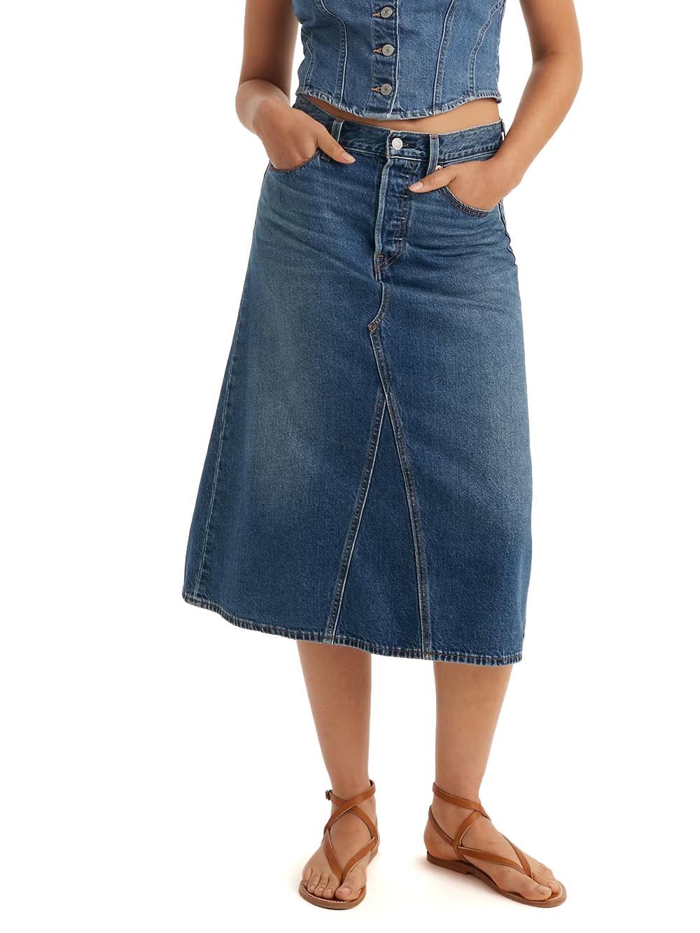 Levi's Gonna Donna Hr A-Line Decon Skirt A9316 Scuro