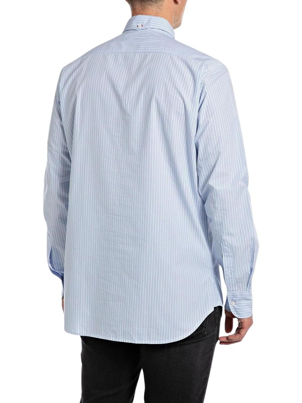 Replay Camicia Uomo M4126 .000.52704 Bianco/celeste