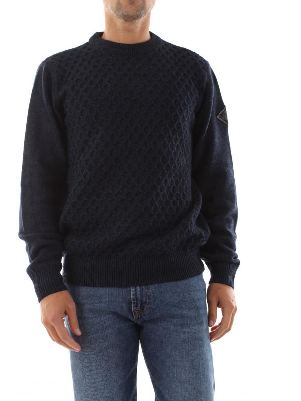 Roy Roger's Pullover Uomo Crew Neck Man Rru502 Ch95 Blu