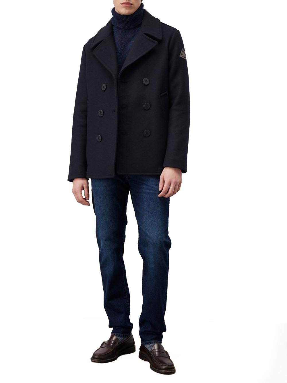 Roy Roger's Cappotto Uomo Peacoat Man Rru248 T706 Blu