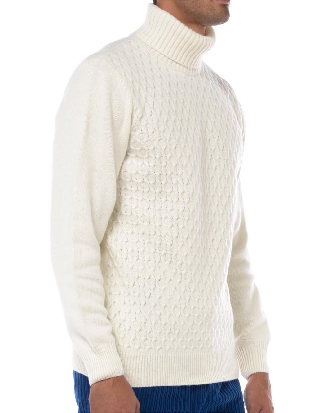 Roy Roger's Pullover Uomo Turtle Neck Man Rru505 Ch95 Panna