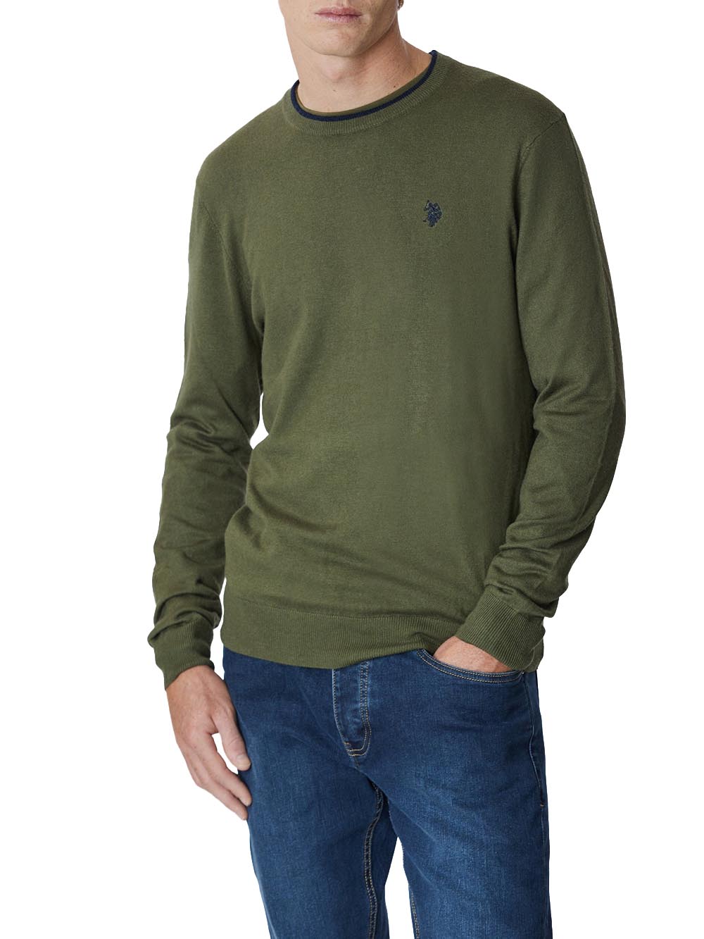 U.S. Polo Assn. Pullover Uomo Alf Us40173010 0000426 Verde militare