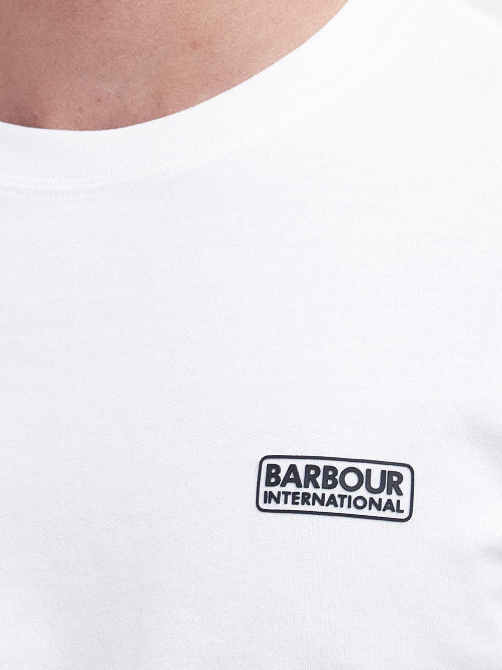 Barbour International T-shirt Uomo Mts0141 Small Logo T-Shirt Bianco
