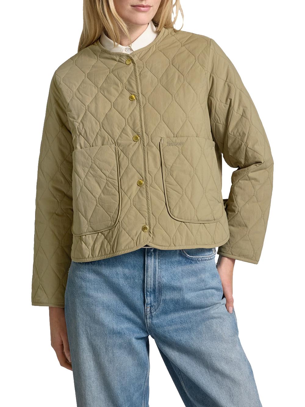Barbour Giubbino Donna Lqu1817 Monroe Quilt Verde kaki