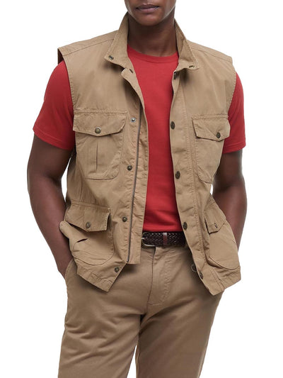 Barbour Smanicato Uomo Mgi0284 Casual Corbridge Gilet Cammello