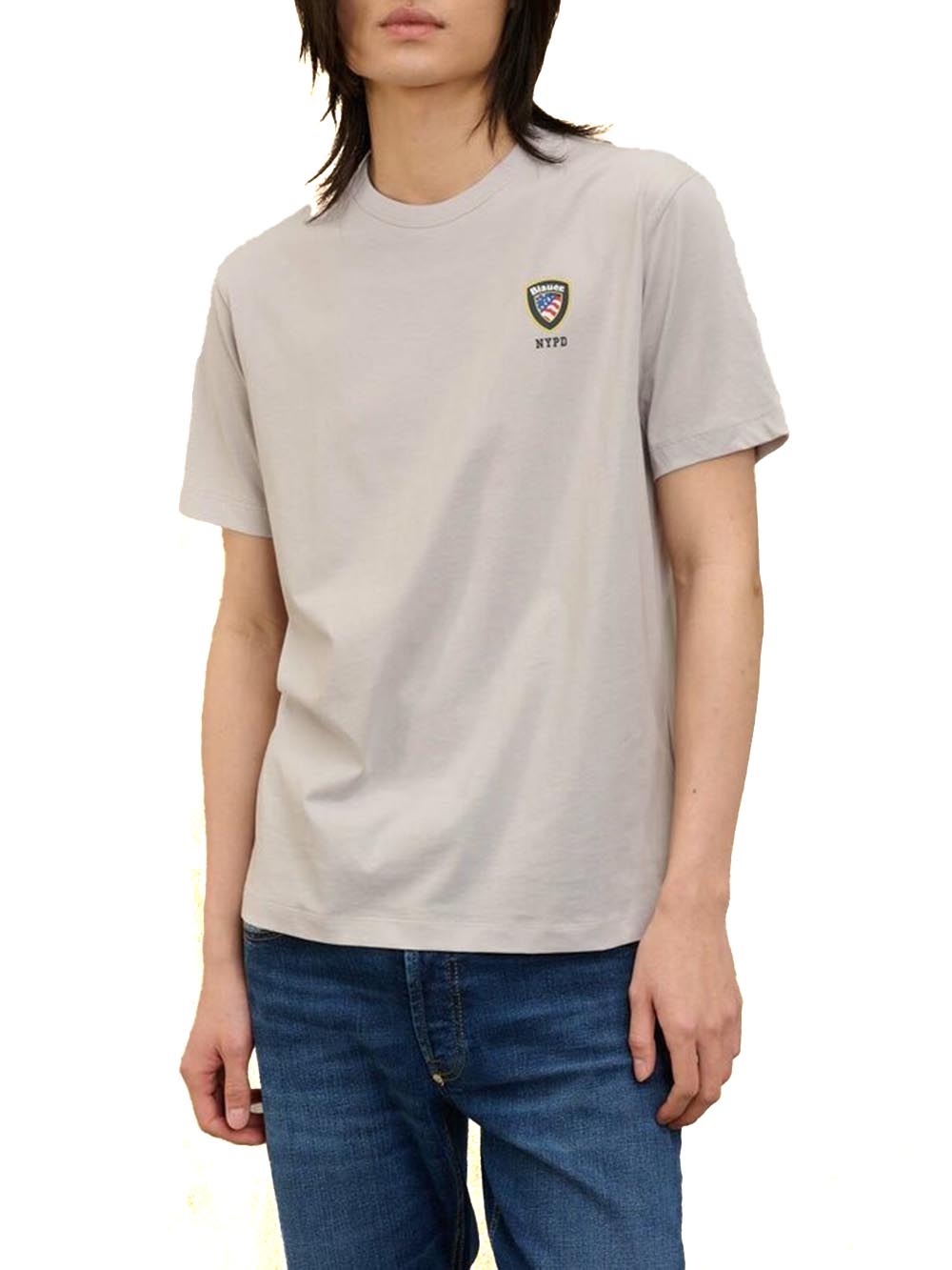 Blauer T-shirt Uomo 25sbluh02196 004547 Irving Grigio chiaro