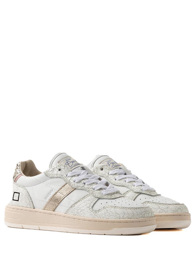 D.A.T.E. Sneakers Donna Court Shiny Bianco glitter