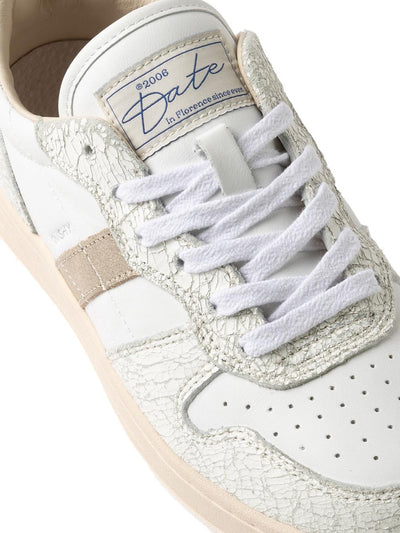 D.A.T.E. Sneakers Donna Court Shiny Bianco glitter