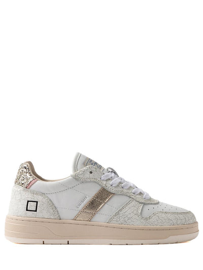 D.A.T.E. Sneakers Donna Court Shiny Bianco glitter