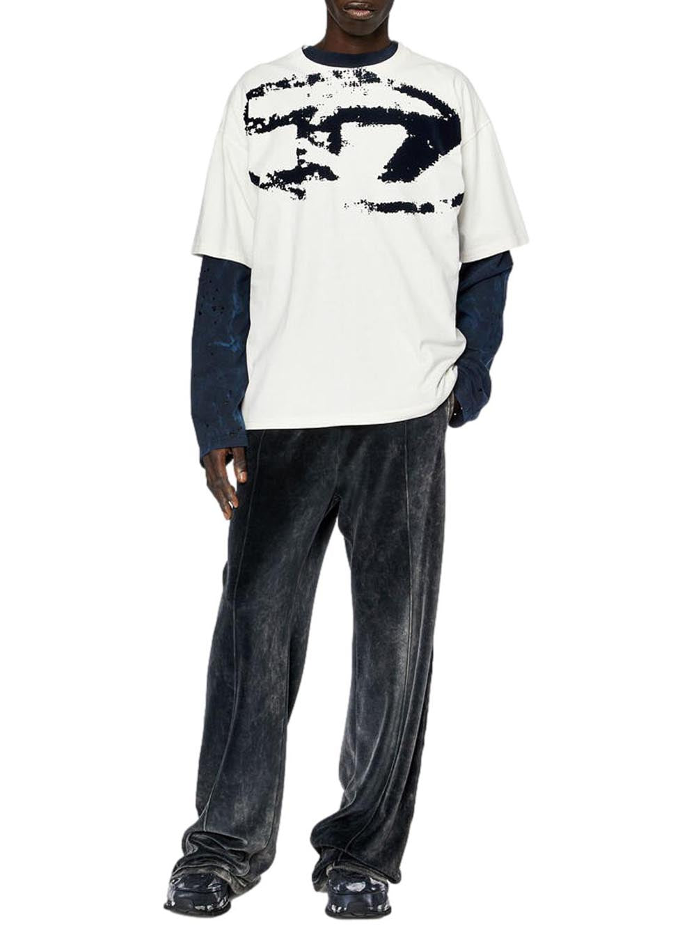Diesel T-shirt Uomo T-Boxt N14 A13049 Panna nero