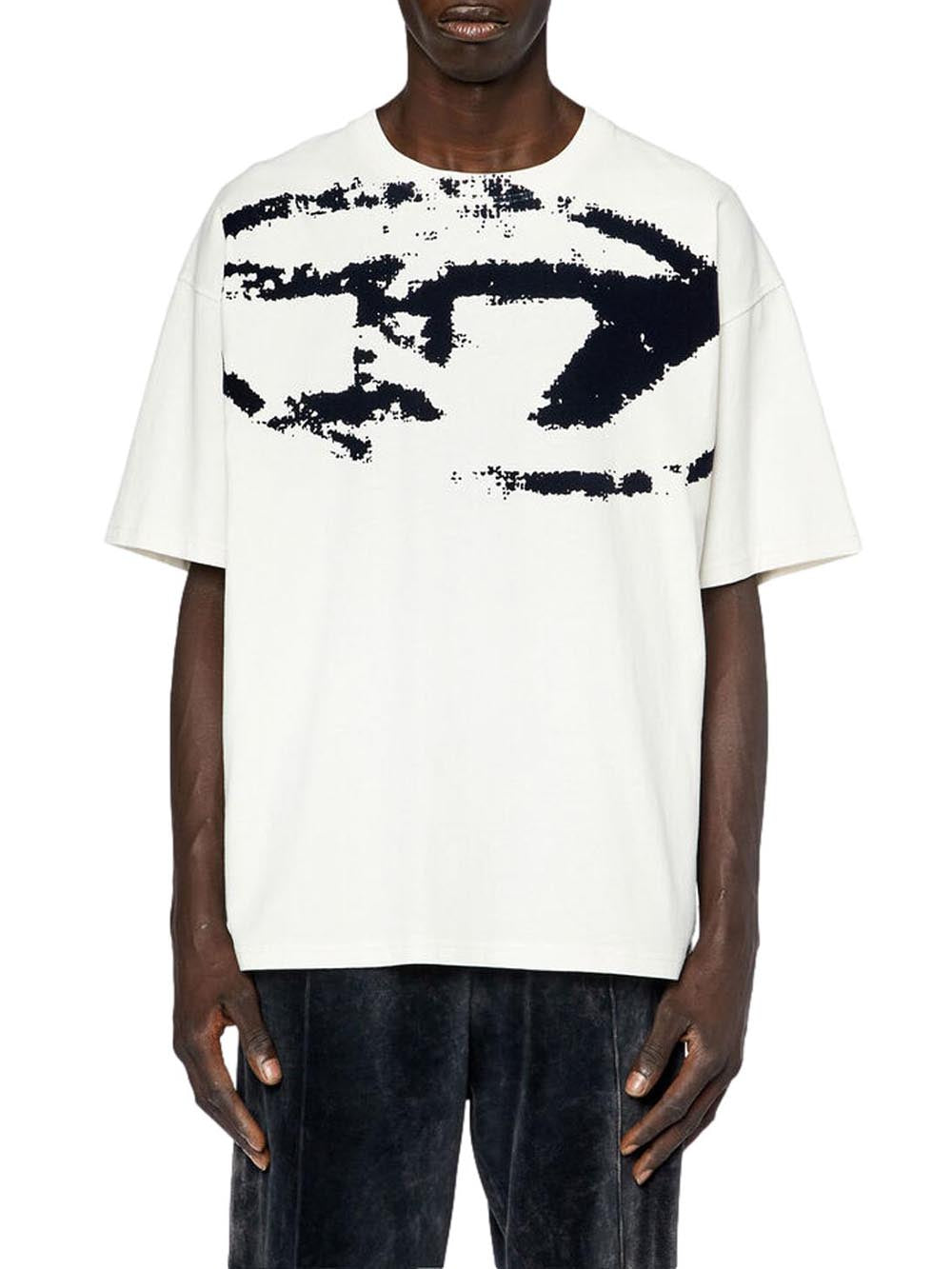 Diesel T-shirt Uomo T-Boxt N14 A13049 Panna nero