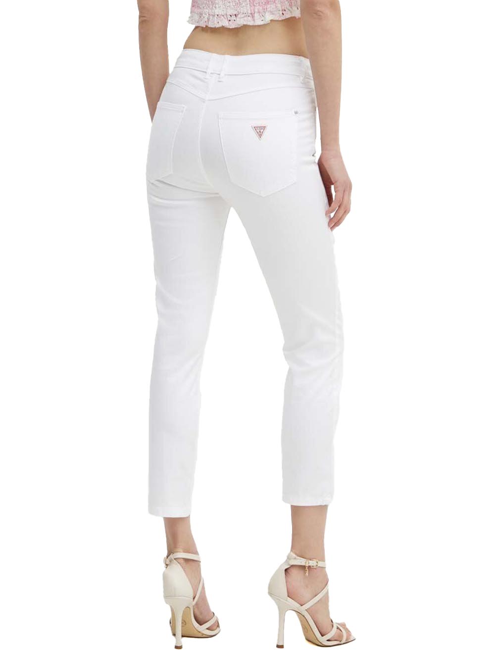 Guess Pantalone Donna W5ga91 W93cm 1981 Capri Bianco