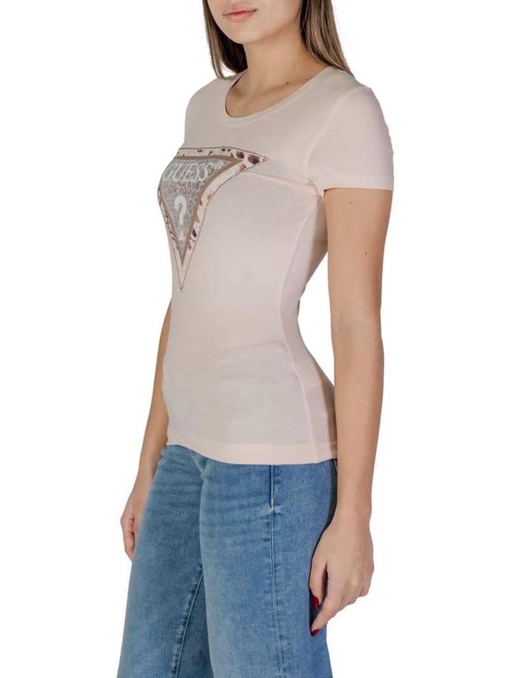 Guess T-shirt Donna W5ri22 J1314 Cheeta Rosa