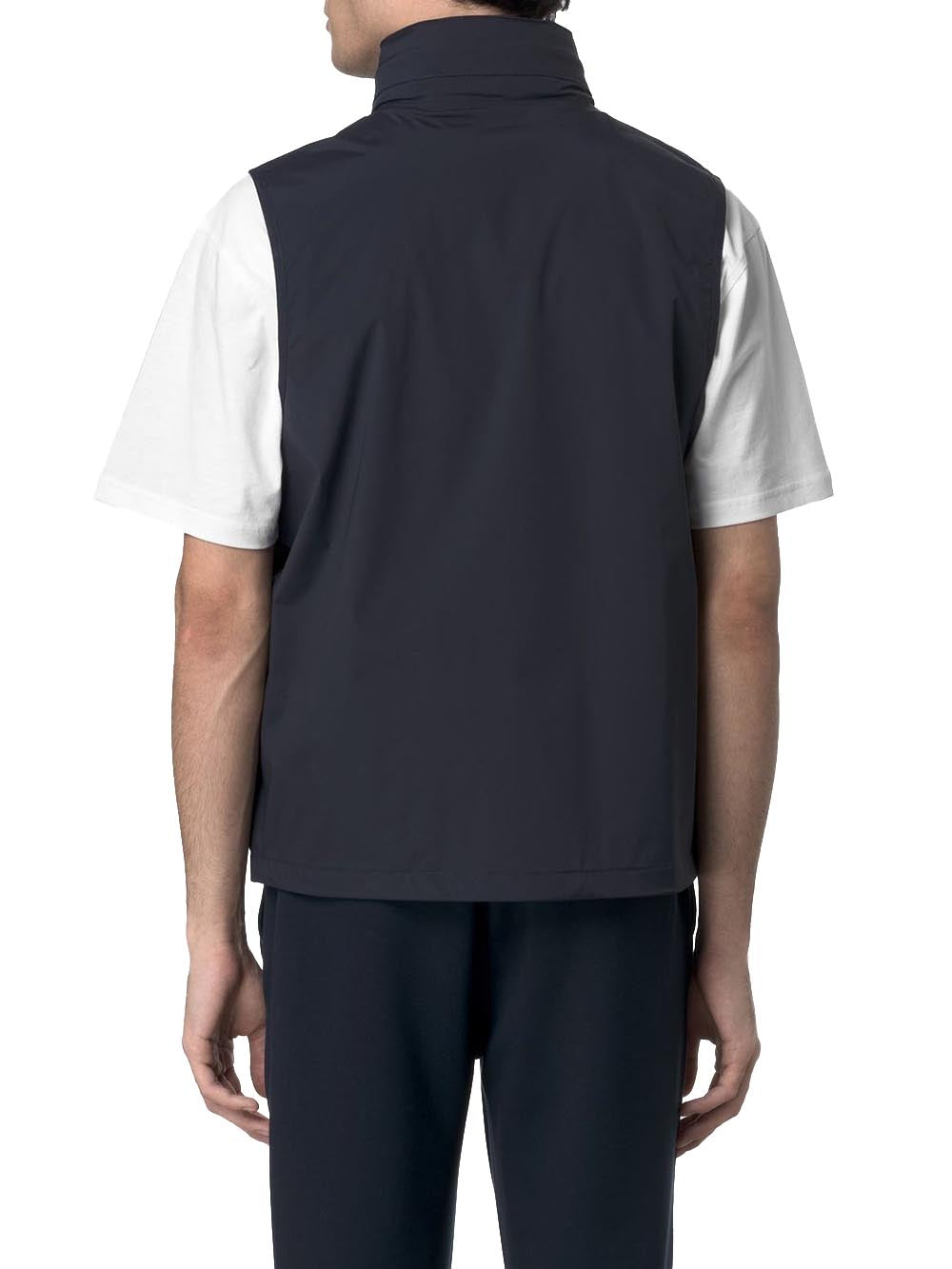K-Way Smanicato Uomo K3123tw Valen Stretch Nylon Jersey Blu scuro