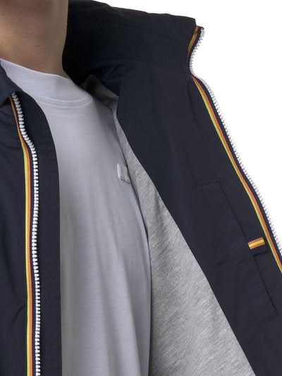 K-Way Smanicato Uomo K3123tw Valen Stretch Nylon Jersey Blu scuro