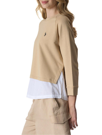 U.S. Polo Assn. Felpa Donna Laila Us41387003 Beige/panna