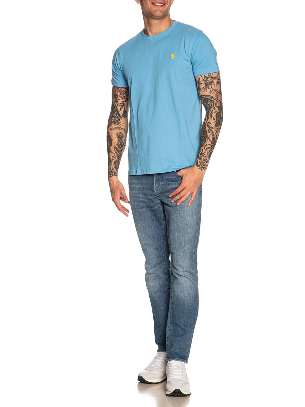 U.S. Polo Assn. T-shirt Uomo Mick Us41154004 Celeste