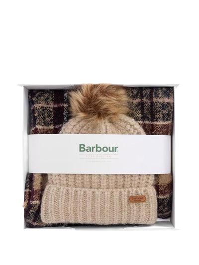 Barbour Set Cappello & Sciarpa Donna Lgs0077 Blu/beige
