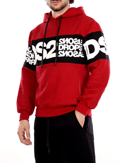 Ds2 Felpa Uomo Fw25219 Rosso