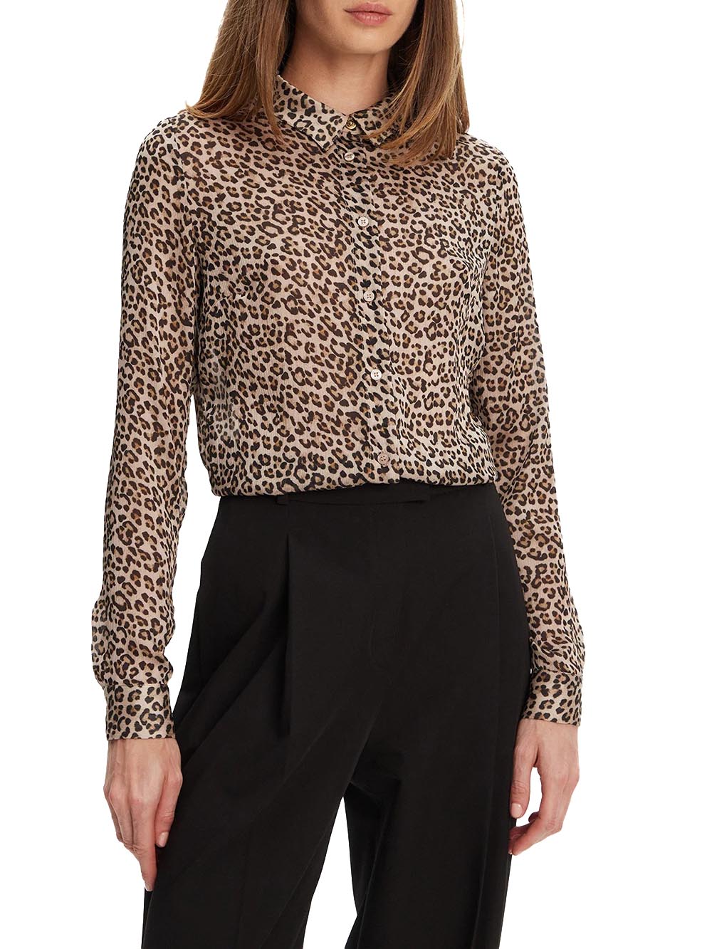 Guess Camicia Donna W5yh0x Wdw82 Leopardato