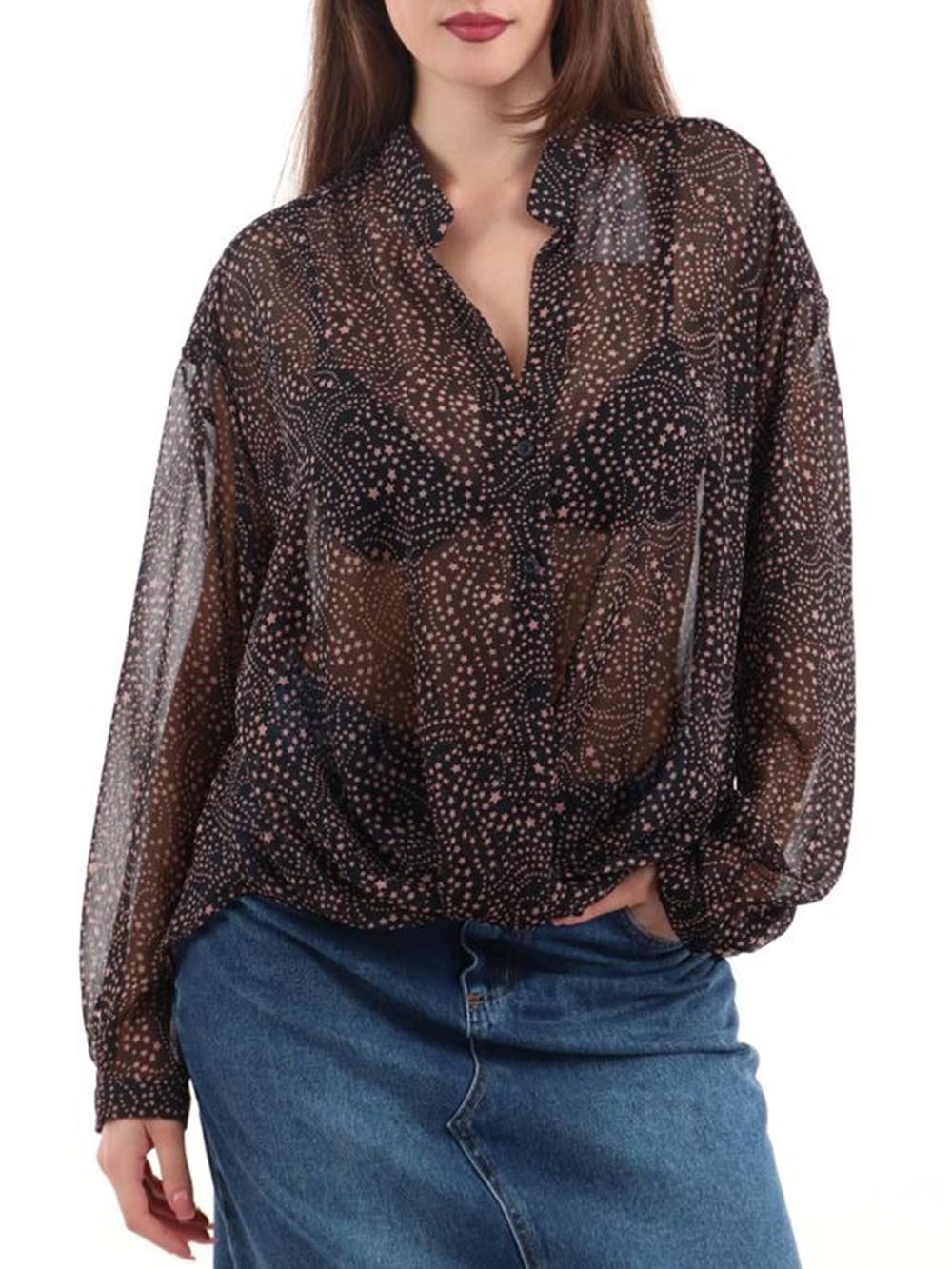 I AM Camicia Donna 9041 Nero rosa