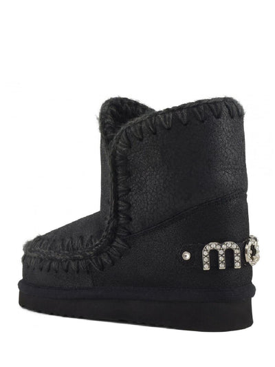 Eskimo 18 rhinestones logo Mou Stivaletti Boot Donna Mu.fw101036b Nero
