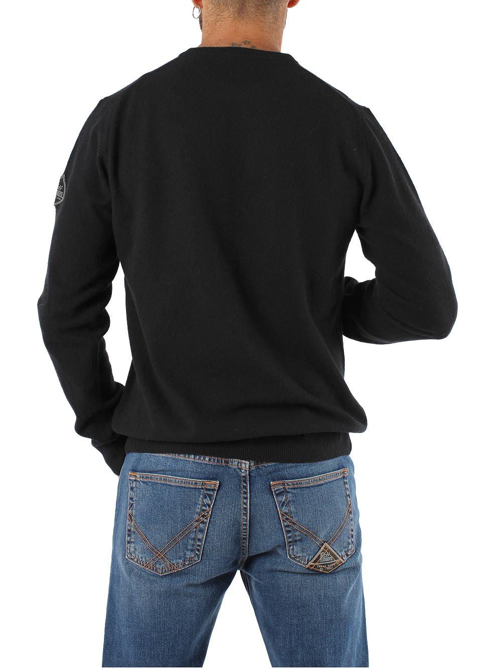 Roy Roger's Pullover Uomo Crew Neck Man Rru502 Cc53 Nero