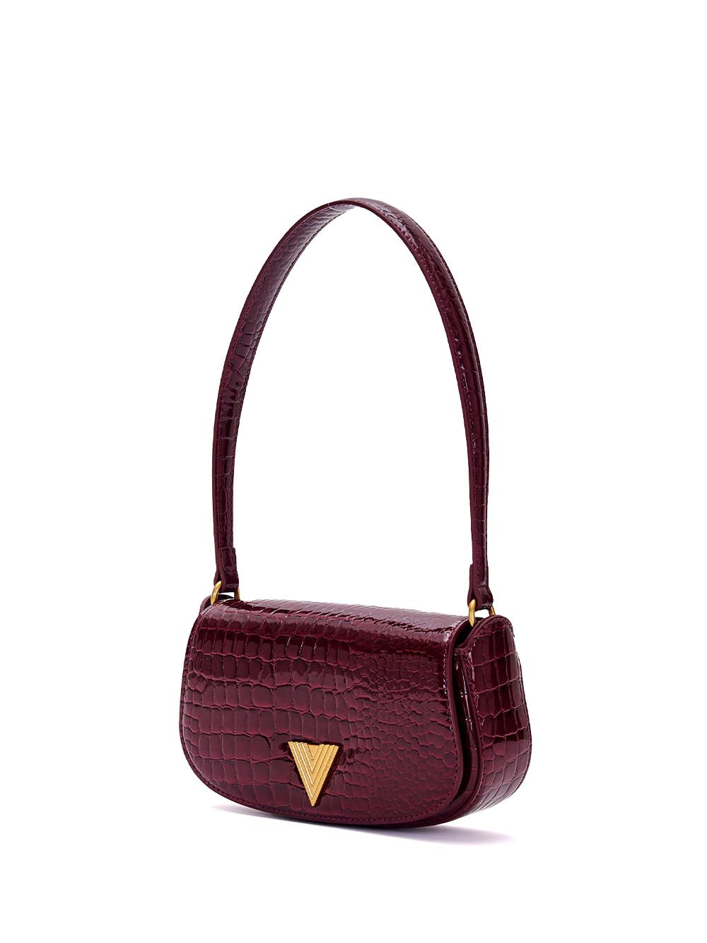 croco effect clap bag
