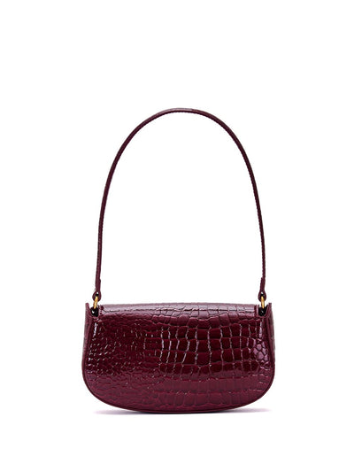 croco effect clap bag