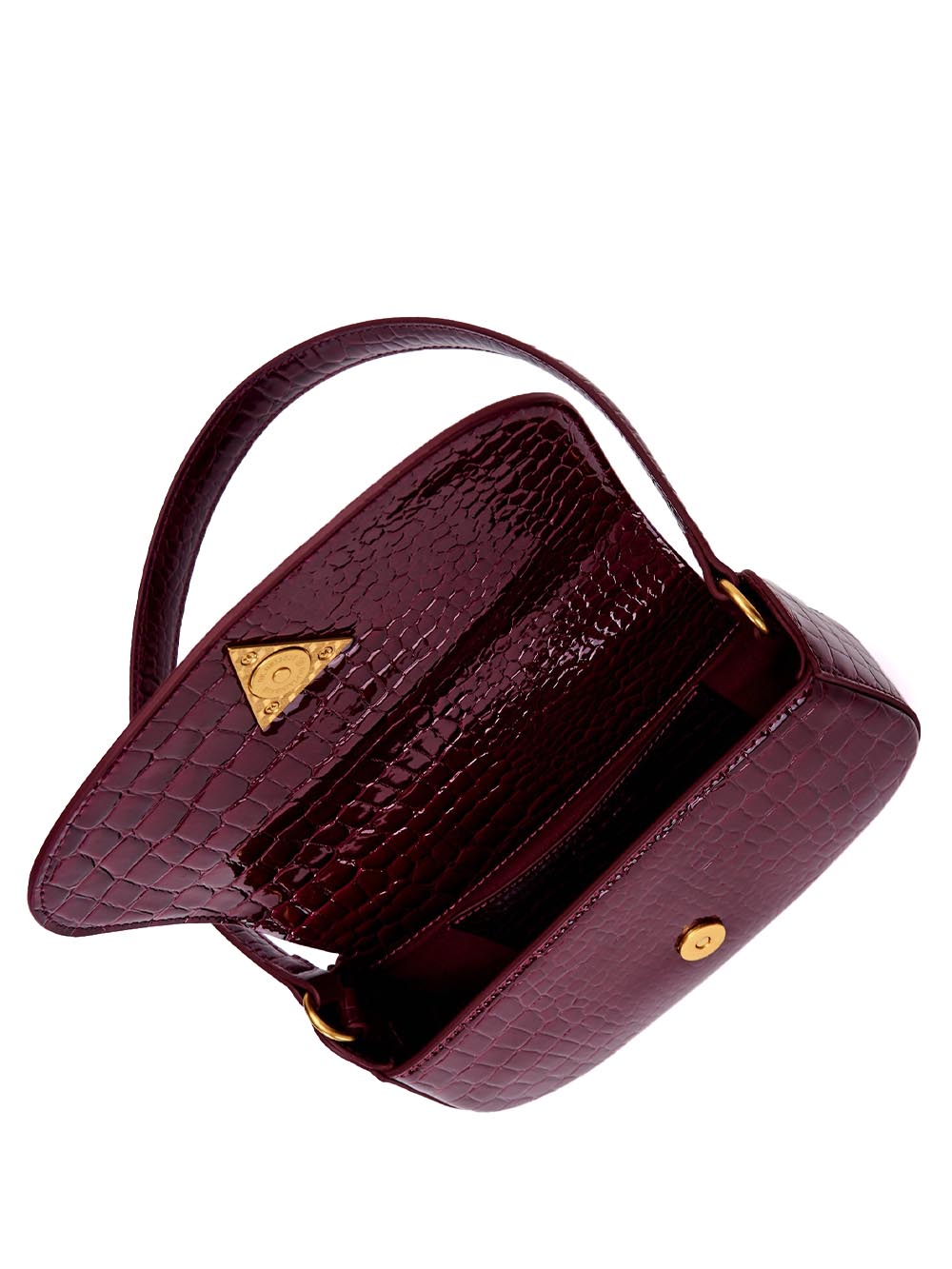 croco effect clap bag