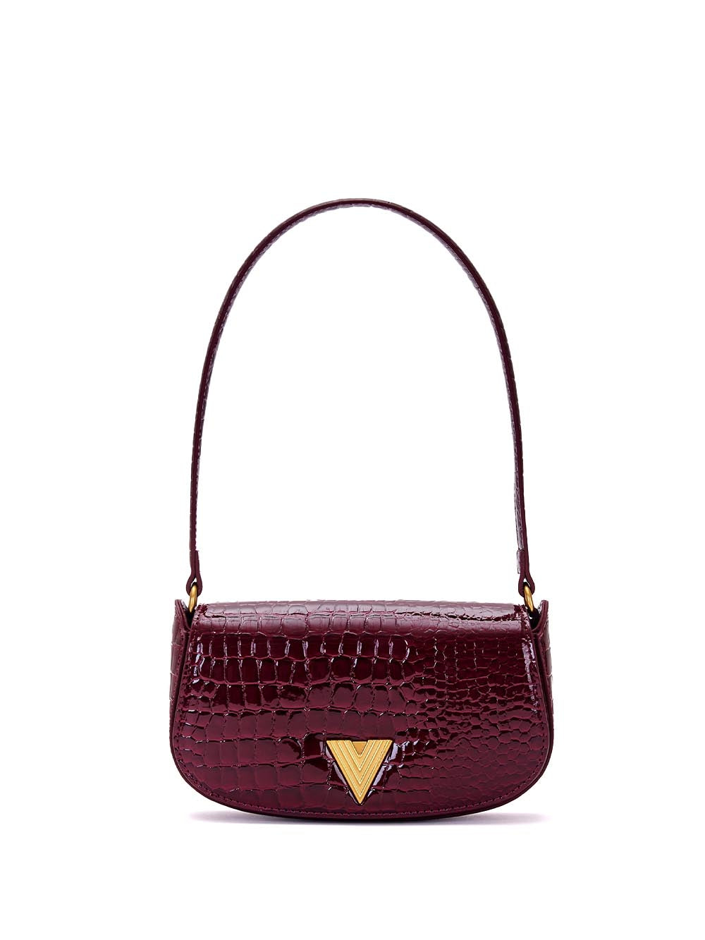 croco effect clap bag