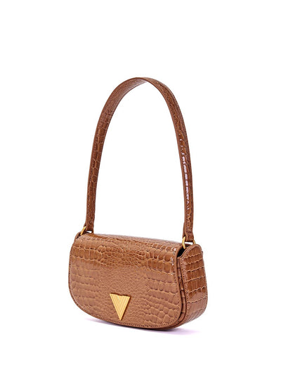 croco effect clap bag