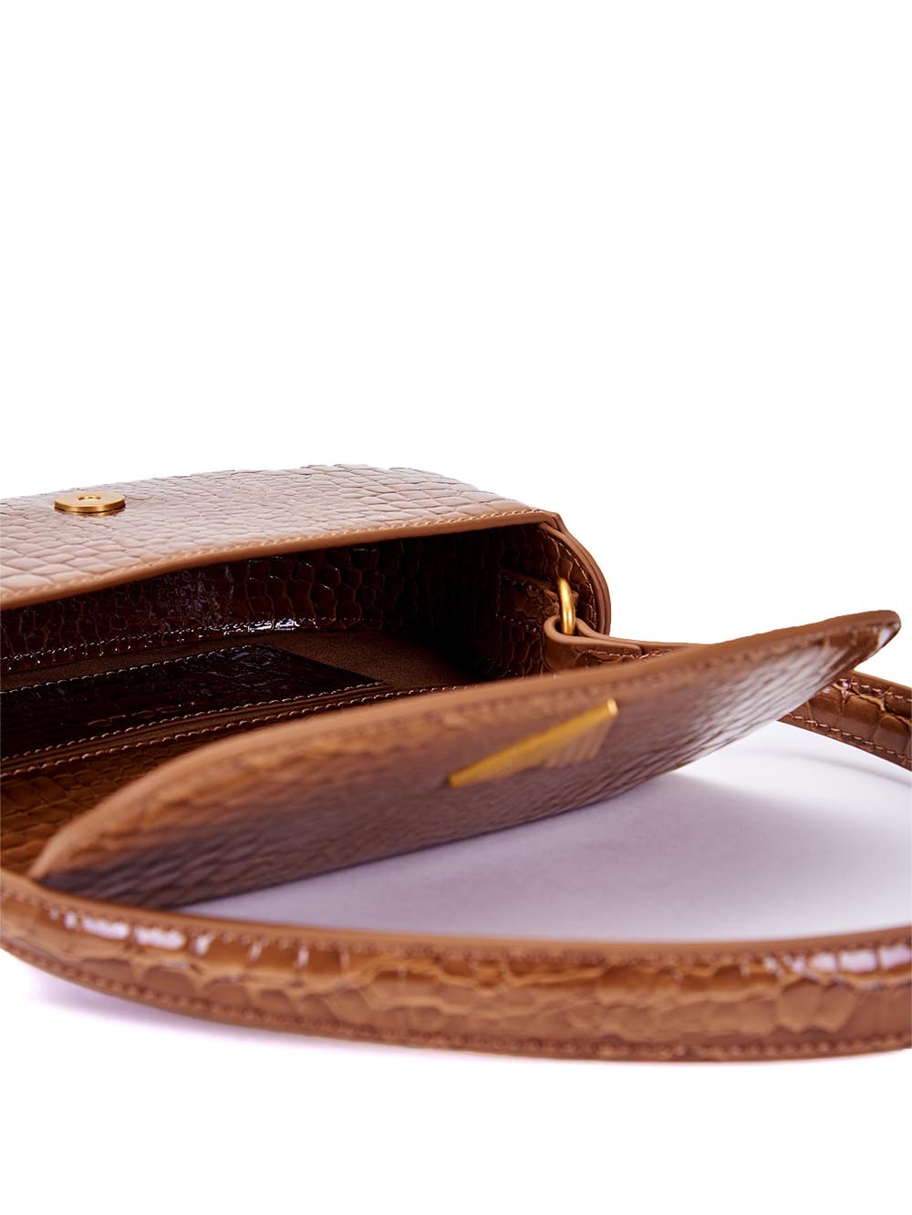 croco effect clap bag